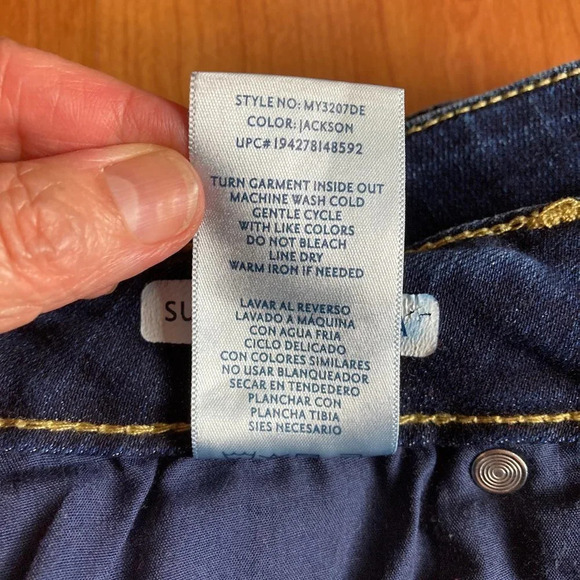 Seven7 Sunset Bermuda Jean Shorts, Dark Wash, Size 12 - Picture 4 of 9